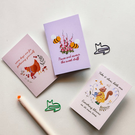 Take It Slow - Mini Card Set | Cottage Critters