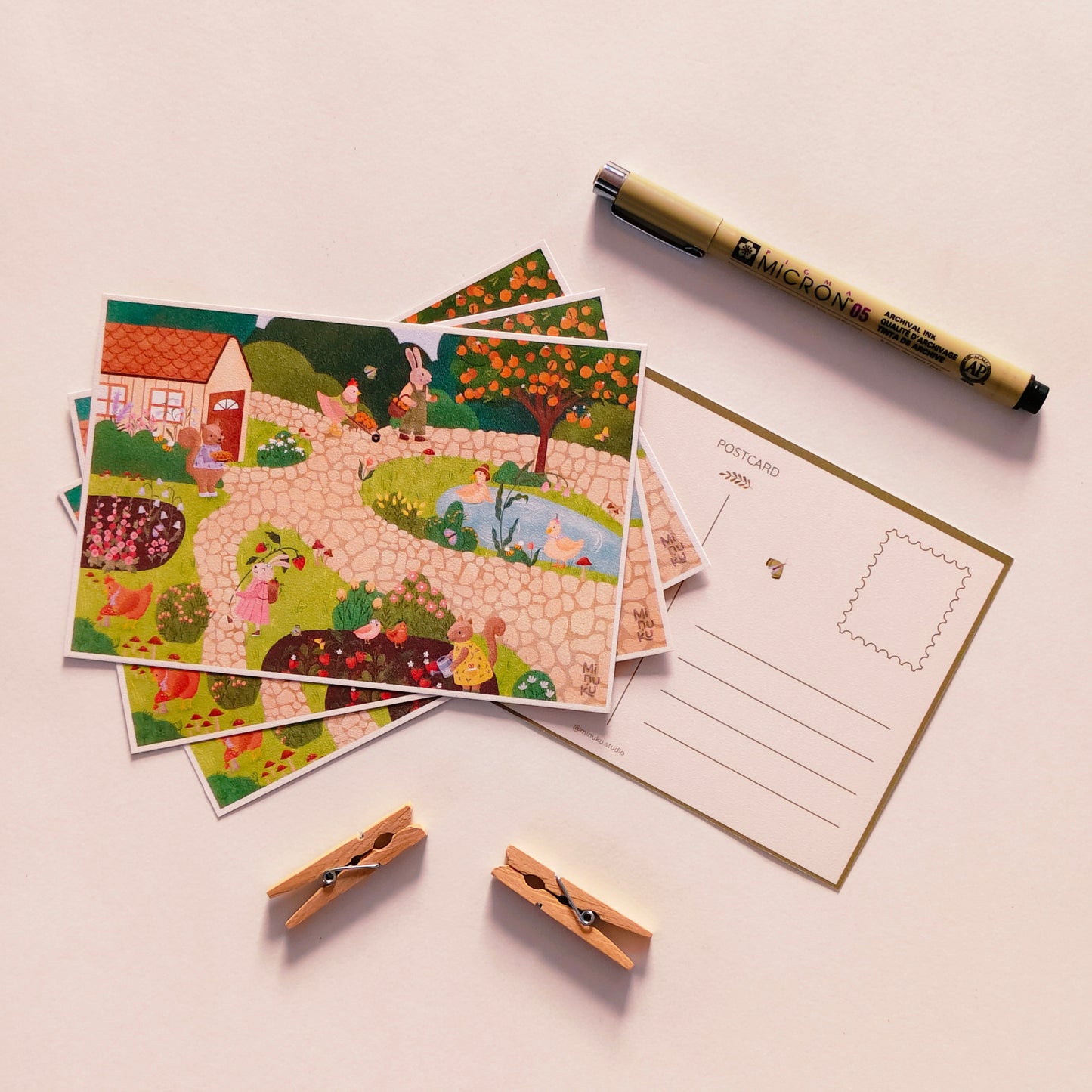 Cottage Critters Postcard