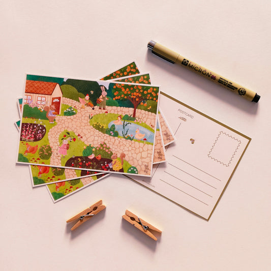 Cottage Critters Postcard