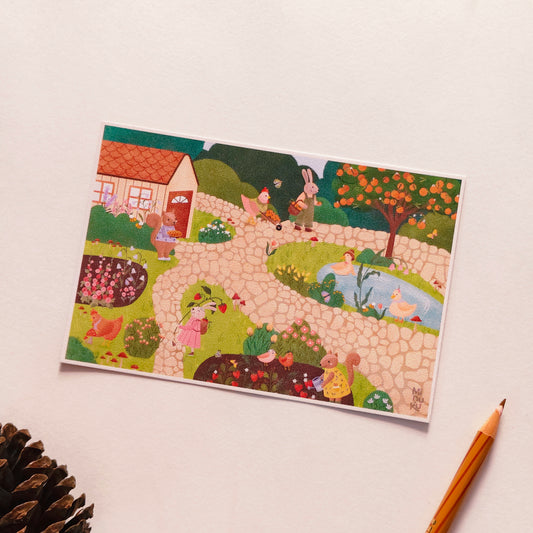 Cottage Critters Postcard