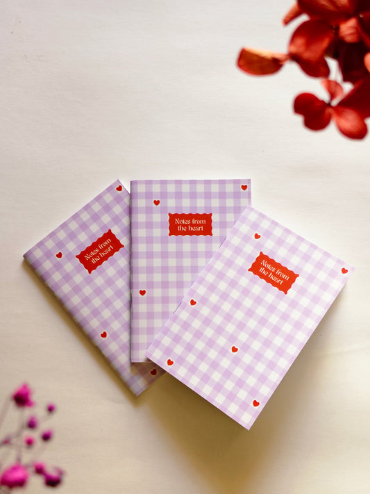 Gingham Hearts Notebook | Cottage Critters