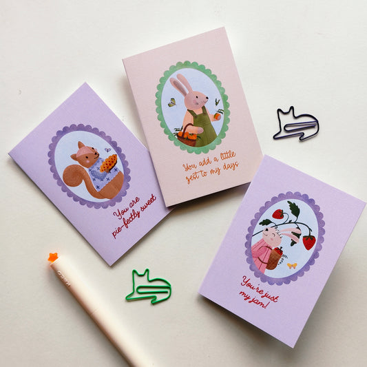 Sweet & Zesty — Mini Card Set | Cottage Critters