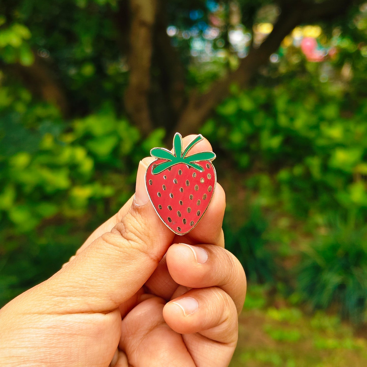 Wild Strawberry Enamel Pin | Cottage Critters