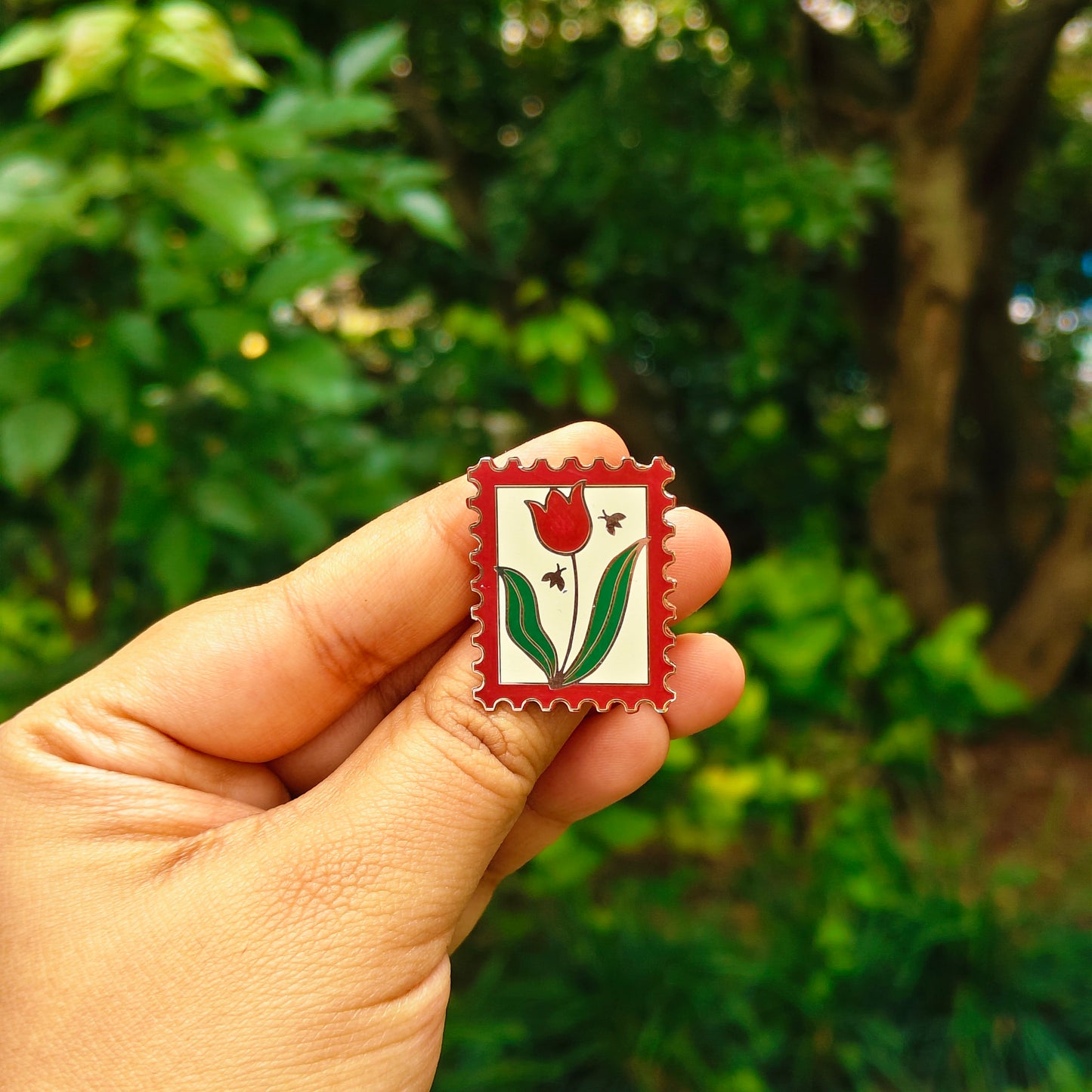 Tulip Stamp Enamel Pin | Cottage Critters
