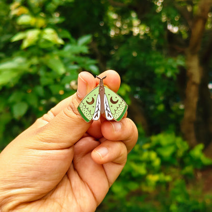 Moonlit Moth Enamel Pin | Cottage Critters