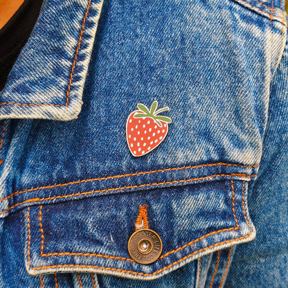 Wild Strawberry Enamel Pin | Cottage Critters
