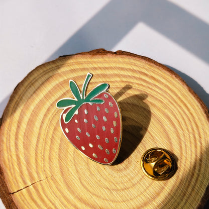 Wild Strawberry Enamel Pin | Cottage Critters