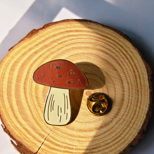 Woodland Mushroom Enamel Pin | Cottage Critters