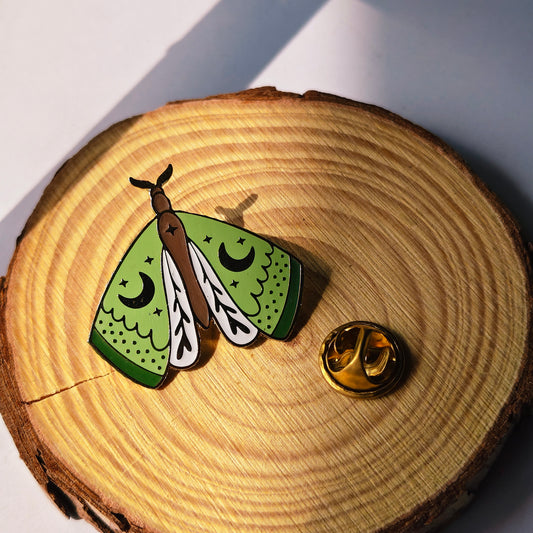 Moonlit Moth Enamel Pin | Cottage Critters
