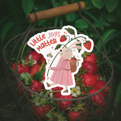 Cottage Critters Sticker - Little Joys Matter | Illustrated Vinyl Sticker | Minuku Studio